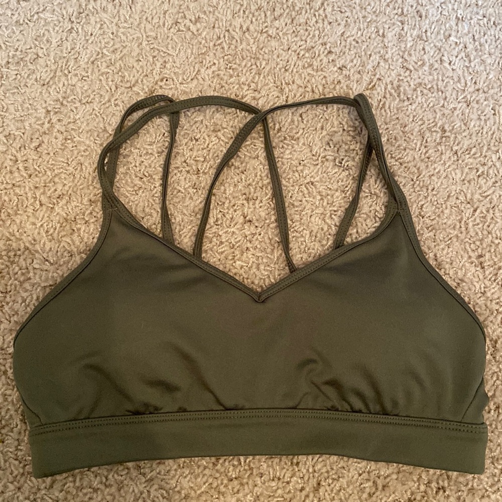 Army green sports bra